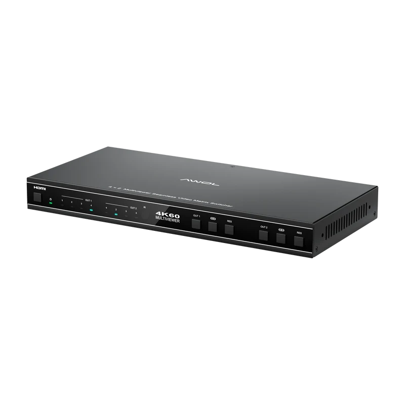 AWOL 4K60Hz 4x2 Multiviewer Seamless Video Matrix Switcher